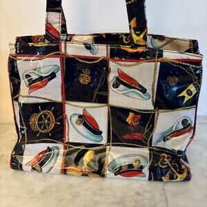 Estro Di Firenze Made In Italy Coated Waterproof Tote Handbag Nautical